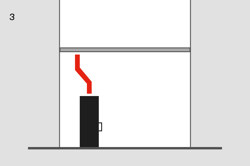 Anschluss oben mit Versatz